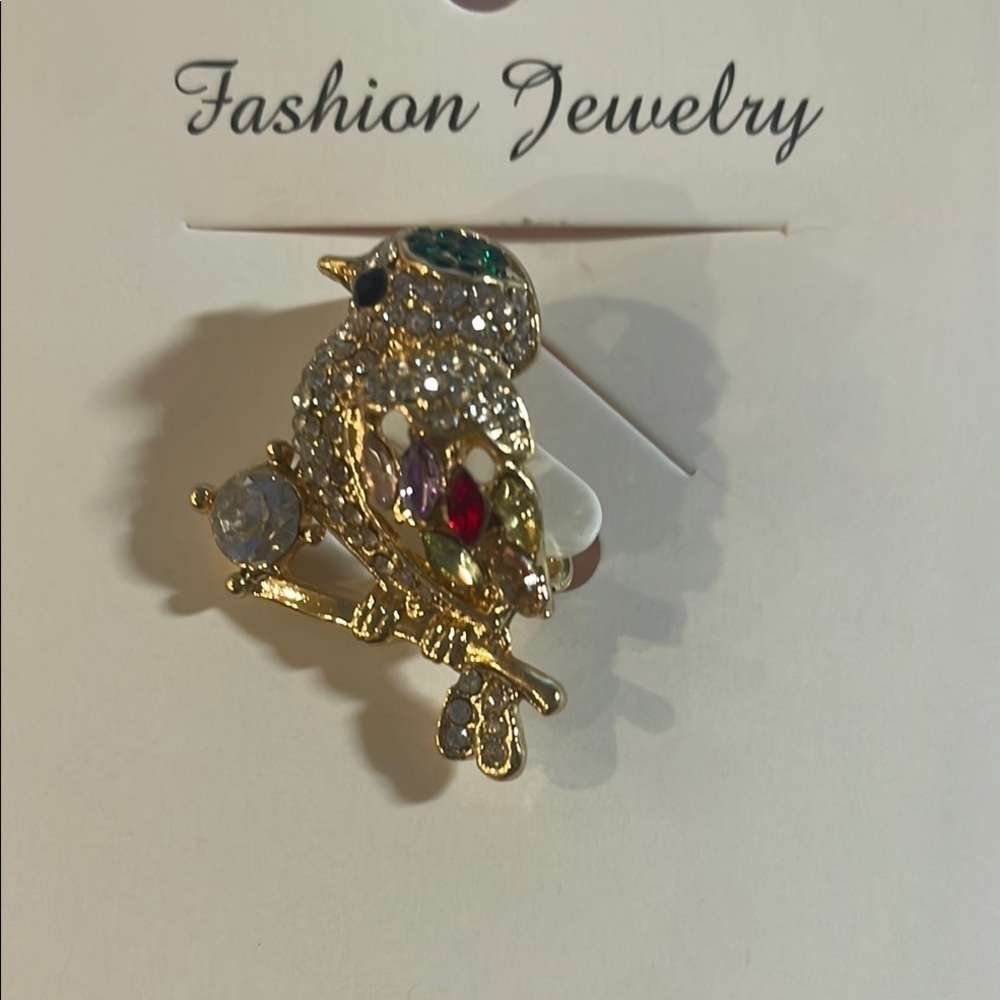 Elegant Multicolor Bird Brooch
